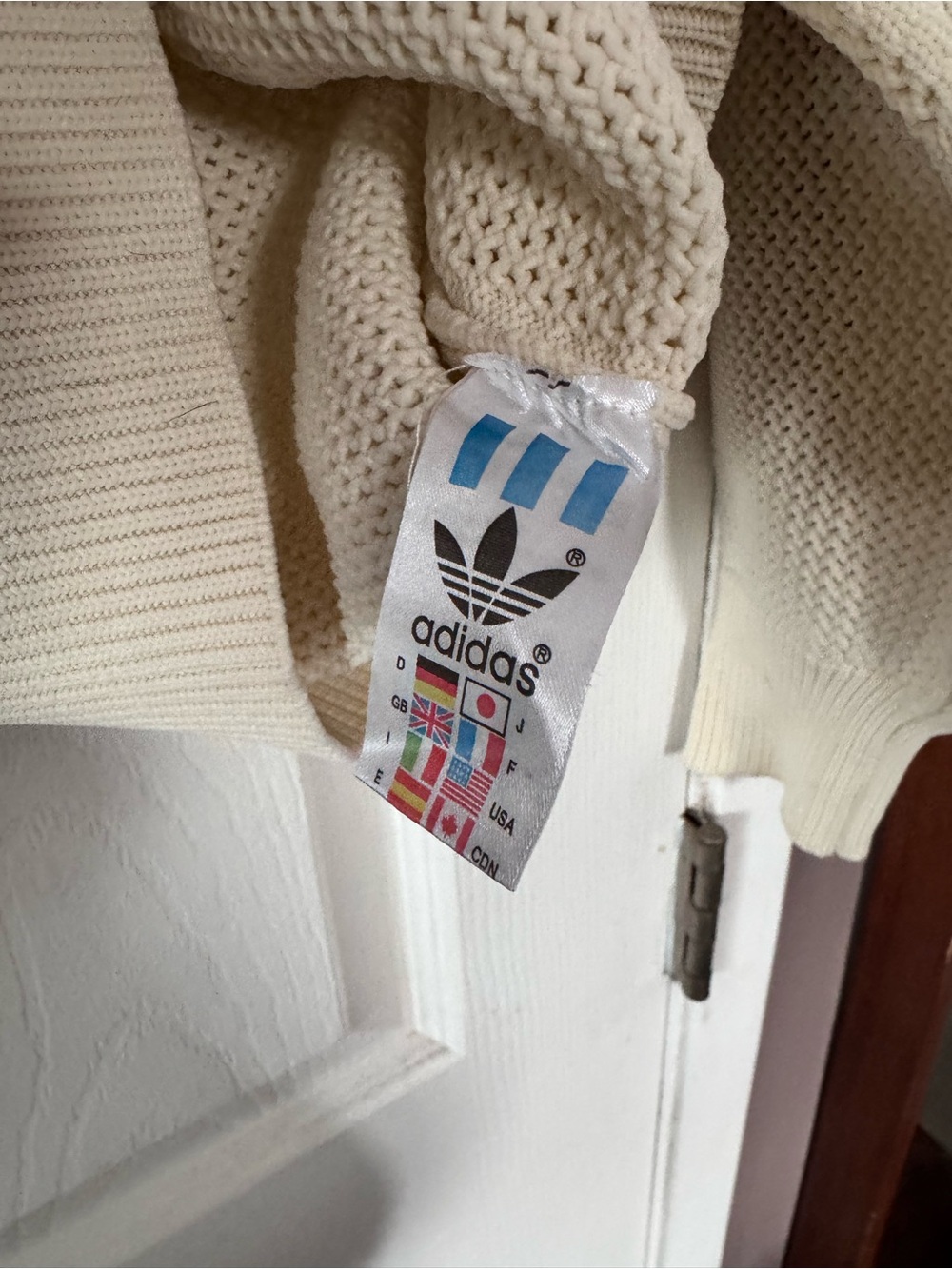 KNITTED CROCHET FIREBIRD TRACK TOP Wonder White Cream - Picture 8 of 16